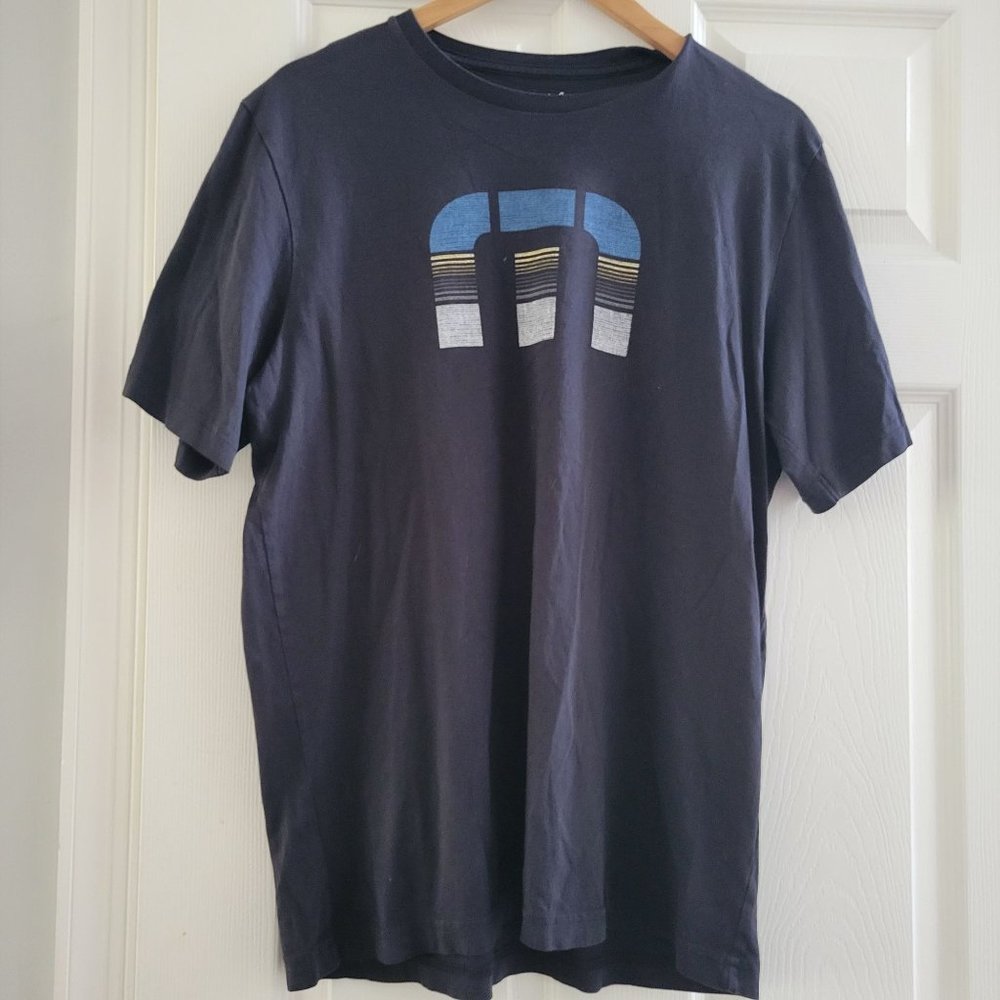 Travis Mathew Gray Tee shirt Graphic logo Pima Cotton top size Large Active